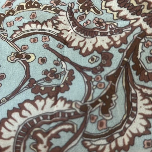 Light Blue Jeans Paisley Polyester Print on side of the Wide Leg Size: XS - Picture 8 of 10